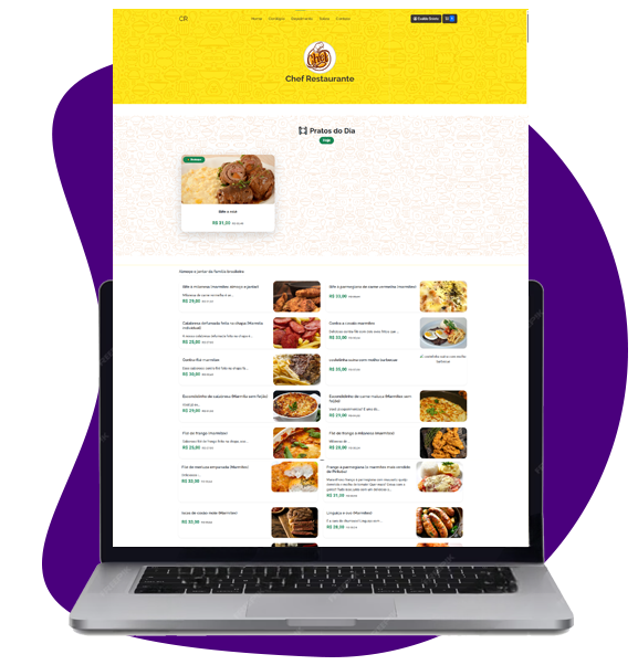 Site personalizado com pagamento online - qome Food